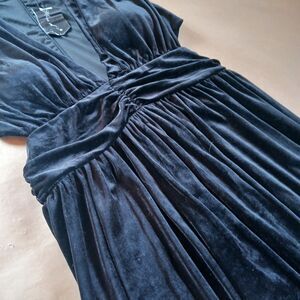 Miss Ord Maxi Dress Gown Womens XL Black Velvet Whimsigoth Vampire Aesthetic